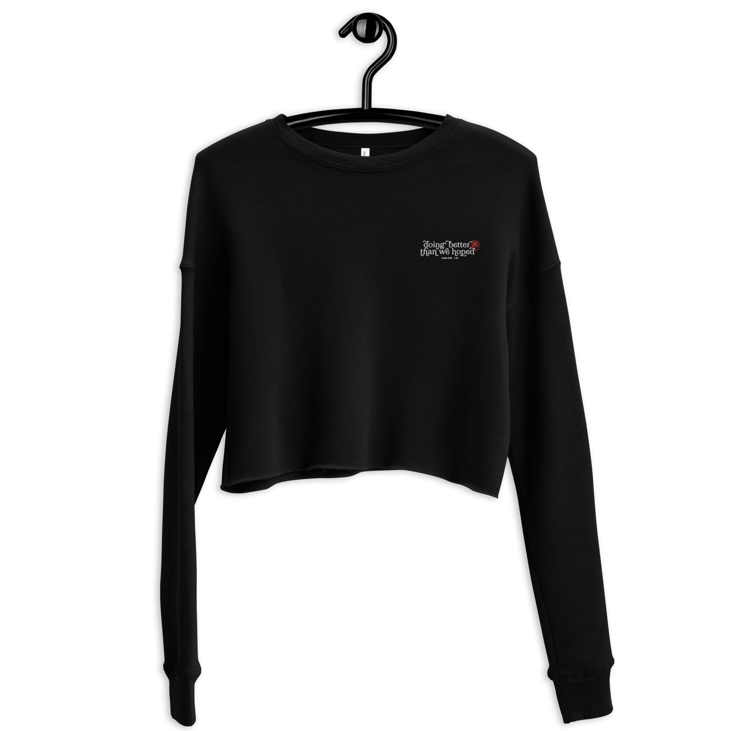 "to my younger self (Roses)" Lyric Crop Sweatshirt