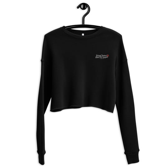 "to my younger self (Roses)" Lyric Crop Sweatshirt